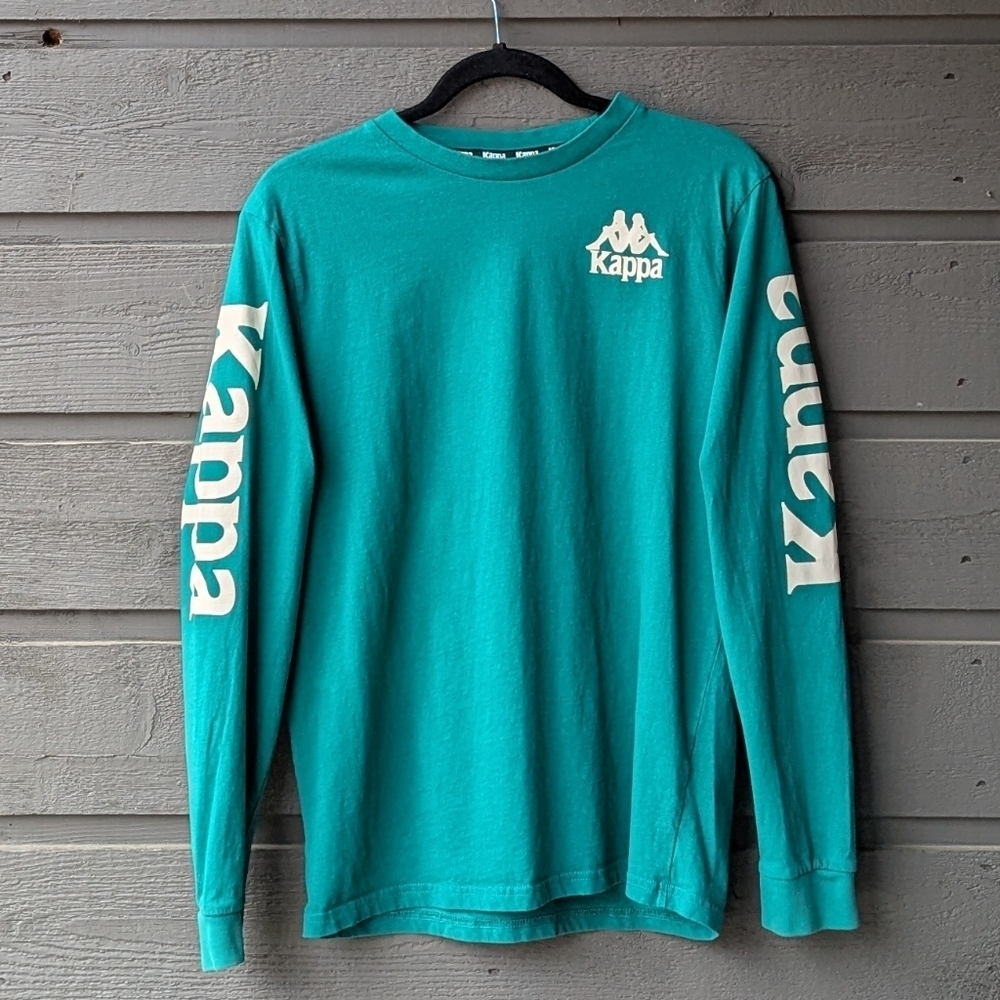 Kappa Green Long Sleeve T-Shirt Logo Sleeves Size Medium